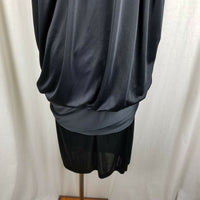 Steppin Out Ruched Blouson Formal Prom Cocktail Little Black Dress Womens 9