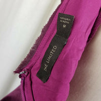 The Limited Lace Satin Plunge VBack Fit & Flare Cocktail Purple Dress Womens 10