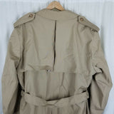 Bradley Jons Insulated Double Breasted Belted Trench Coat Mens 42 Wool Lined Tan