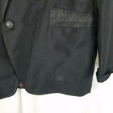 Vintage DuMont Paisley Collar Black Western Blazer Jacket Sportcoat Mens 46R USA