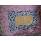 Vintage 70s Handmade Quilted Double Sided Patchwork Baby Lap Quilt Blanket 38x44