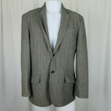 Banana Republic Herringbone Tweed Wool Sport Coat Jacket Blazer Mens 40 Gray