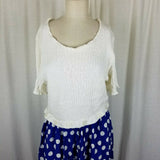 The Avenue Ribbed Knit Top Polka Dot Skirt Cotton Dress Womens 14 16 Vintage 80s