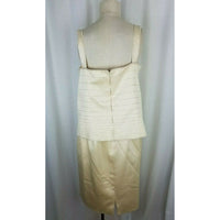Zola Evening 3 Piece Satin Sheen Jacket Skirt Blouse Set Outfit Womens L Formal