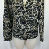 Weavz Felted Wool Cotton Embellished Jacket Womens M Artsy Art to Wear Black