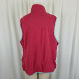 Vintage LL Bean Polartec Fleece Vest Contrast Watermelon Womens 1X Plus Zip Up