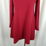 Ribbed Jersey Knit Fit & Flare Mini Twirl Dress Womens size XS Red 151016715