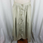 Vintage Chaus Gathered Hippie Boho Maxi Twirl Button Front Skirt Womens 14 80s