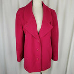 Vintage Mackintosh Pink 90s Wide Lapel Wool Peacoat Coat Jacket Womens 10 USA