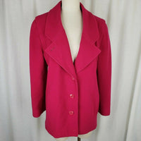 Vintage Mackintosh Pink 90s Wide Lapel Wool Peacoat Coat Jacket Womens 10 USA