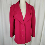 Vintage Mackintosh Pink 90s Wide Lapel Wool Peacoat Coat Jacket Womens 10 USA