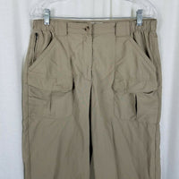 LL Bean Nylon Cargo Lightweight Hiking Trousers Pants Womens M Outdoor Adventure