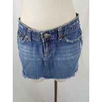 Aeropostale Distressed Destroyed Denim Blue Jean Mini Skirt Womens Juniors 9 10