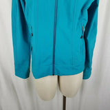 The North Face Fleece Lined Zip Up Microfiber Windbreaker Jacket Womens M Blue