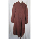 Vintage Mid Century Burnt Orange Brown Wool Mottled Tweed Coat Cloak Womens S M