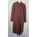 Vintage Mid Century Burnt Orange Brown Wool Mottled Tweed Coat Cloak Womens S M