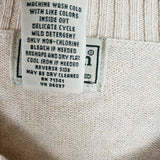 LL Bean 100% Cotton VNeck Pullover Lightweight Sweater Mens M Light Tan Oatmeal