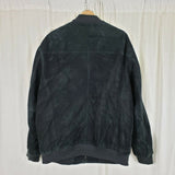 John Ashford Black Leather Suede Jacket Aviator Flight Bomber Mens XLT Full Zip