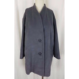 Dana Paris Boutique Cashmere Collarless Coat Jacket Womens 9 Gray pret-a-porter