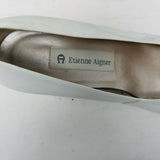 Etienne Aigner Cheri Leather Pumps Shoes Kitten Heels Low Womens 7.5W Black Toe