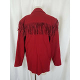 New Frontier Blazer Jacket Red Fringe Western Cowboy Rockabilly Womens M 80s 90s