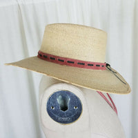 Vintage Sahuayo Legitimo Toasted Straw Hat Safari Mens 7 3/8 59 Mexico Strap