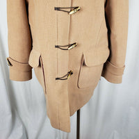 LL Bean Toggle Closure Hooded Ribbed Wool Duffel Winter Peacoat Coat Womens XL