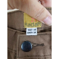 Vintage 80s Radar Allen Khaki Cargo Pants Jeans Mens 34 x 34 Brown Tan Bradlees