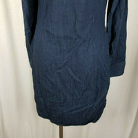 A New Day Chambray Denim Blue Jean Tunic Shirt Dress Womens XS Cotton Dark Wash