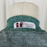 If You Fashion House Wool Blend Cardigan Sweater Womens M Vintage 3/4 Sleeve 50s