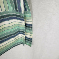 Vintage Le Jean De Marithe + Francois Girbaud Embroidered Striped Shirt Mens XL