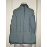 Vese Stretch Blue Jean Denim Blazer Style Jacket Womens M Faded Distressed 90s