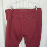 Evy's Tree Denim Skinnies Ponte Pants Skinny Jeans Jeggings Leggings Maroon 2X