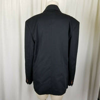 Esprit Collection Black Twill Blazer Jacket Womens L Vintage Preppy 3 Button 80s