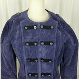 The Pyramid Collection Purple Velvet Gothic Steampunk Military Jacket Womens M