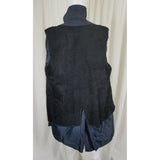 Vintage Koratron Double Breasted Deep Pile Fur Lined Trench Coat Mens M L Navy