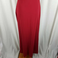 Tahari Petites Red Maxi Fitted Slinky Sexy Beaded Dress Womens 12P 80s Vintage