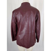 Vintage Fairbrooke Red 100% Lamb Leather Placket Front Moto Jacket Womens 12