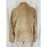 B.T. Limited Brushed Leather Suede Braided Trim Jacket Womens L Full Zip Up