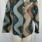 Winding River Reversible Woven Tapestry Jacket Blazer Womens S M Wavy Stripes