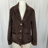 LL Bean Riding Equestrian Corduroy Blazer Jacket Womens 8P Chocolate Brown