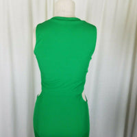 TopShop Cutout Sleeveless Stretch Midi Wiggle Dress Womens 4 Kelly Green Top