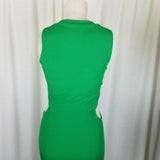 TopShop Cutout Sleeveless Stretch Midi Wiggle Dress Womens 4 Kelly Green Top