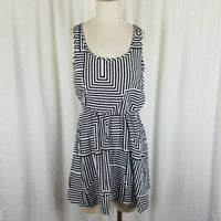 Forever 21 Black & White Abstract Blouson Dress Womens S Psychedelic Patchwork