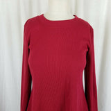 Ribbed Jersey Knit Fit & Flare Mini Twirl Dress Womens size XS Red 151016715