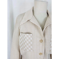 Vintage Trevira Robert Peters Micia of Rome Mod Checked Shirt Dress Womens M USA