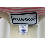 Vintage Bobbie Brooks Candy Striped Seersucker Boyfriend Blazer Jacket Womens 14