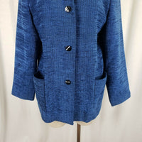 Stephanie Andrews Vegan Wool Mottled Woven Textured Blazer Jacket Womens 12