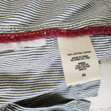 Gap Pinstriped Cropped Denim Blue Jean Trucker Jacket Womens XS Railroad Stripes