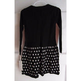 Maggie & Zoe Dalmatian Dog Bow Polka Dot Knit Twirl Sweater Dress Girls size S 4